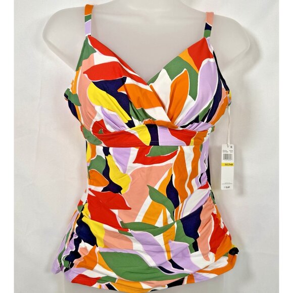 Anne Cole Women's Multicolor Printed Underwire Tankini Swim Top Size 32C/34B NWT - Picture 3 of 8